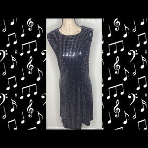 Sizzling LUXOLOGY Black Sequin Dress